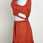 ZARA Openwork Embroidered Terracota Mini Dress Size Large Blogger Favorite Photo 2
