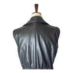 Bar III bar‎ III Vest Women XS Black Faux Leather Belted Trench Vest Gothic Outdoor Punk Photo 4
