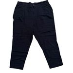 Torrid  Black Elastic Waist Cropped Pants Womens Size 16 Rayon Spandex Blend Photo 0