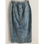 ASOS Women’s Long Denim Skirt Front Split Straight Line Grunge Skate Size 14 Photo 5