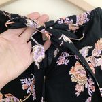 Who What Wear Black Floral Long Modest Cotton Rustic Ruffle Prairie Boho Dress L Photo 8