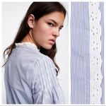 ZARA White/Blue Striped Shirt. Size Small button down Photo 2