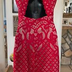 Bardot  Red Lace Embroidered Sheath Dress Size 4/XS- Lipstick Red Photo 3