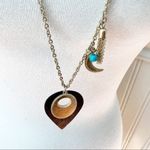 Ny Collection NY Layered Necklace w/ Moon, Coin, Tassel, Turquoise Colored Stone Witchcore Photo 3