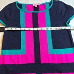 Lilly Pulitzer  Sweater Dress Isabella Knit  Colorblock Navy Pink Teal Women Sz M Photo 8