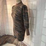 Heartloom  Brown Black Animal Print Bishop Long Sleeve Sweater Dress Size XS Photo 4
