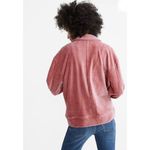 Madewell x Texture & Thread Pink Velour Corduroy Bomber Jacket Size Small Photo 1