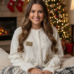 Vintage Premier International Christmas Fleece Cardigan M Fuzzy Holiday Presents Multiple Size M Photo 0