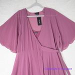 City Chic New! City Chic Enthrall Me Maxi Dress Dusty Rose Pink Wrap Sheer, plus size 16 Photo 3