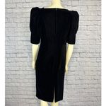 1980’s Cachet by Bari Protas Black Velvet Sweetheart puffy sleeve Dress medium Photo 8