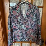 Sundance NWT  Blue Matisse Abstract Floral 100% Cotton Blazer Small Photo 5