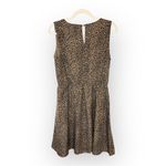 Leopard Print Fit & Flare Dress M Tan Black Sleeveless Chic Animal Print Style Size M Photo 1