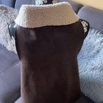 Jessica Simpson Brown Faux Fur Faux Leather Vest Photo 3