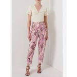 Derek Lam  10 Crosby Atticus Floral Tapered Linen Utility Pants Pink Womens Size Photo 1