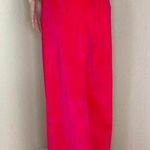 Vintage Hot Pink Velvet High Rise Wide Leg Trouser Pants Size M Photo 4