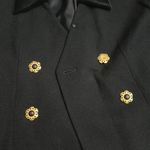 Vintage black structured coat Gold Size 12P Photo 4