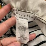 Ariella Black White Striped Polka Dot Blouse Womens Size Medium Tie Neck Top Photo 4