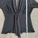 🦋 Black Sheer Flowy Blouse Large Party Formal Going Out Photo 3