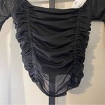 Urban Outfitters Sheer Black Ruched Blouse Photo 1