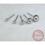 Boutique Rhodium 925 Sterling Silver Ball Stud Earrings‎ Classic Round Sphere, 4mm Photo 15