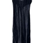 Victoria's Secret Vtg Victoria’s Secret Gold Label Black night Gown Slip lace Dress M Long Silky Photo 0