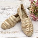 Saks 5th Avenue BLUE Saks Fifth Avenue Cream/Tan Stripe Espadrille Photo 2