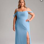 Azazie NWT -  Saige Steel Blue A-Line Chiffon Convertible Dress (A16) Photo 3