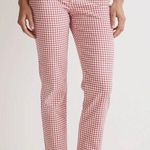 Madewell The Perfect Vintage Straight Leg Jean in Red Gingham Check Size 31 | 12 Photo 0
