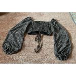 HYFVE Chasing The Dream Top In Black And Tan Women’s Cropped Long Puff Sleeves L Photo 6