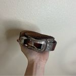 Justin Boots Vtg JUSTIN Leather Top Grain Western Belt Silver Square Concho 545BD Brown 36 Photo 8