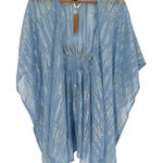 Steve Madden Light Blue Sheer Cover Up Cardigan OSFM Silver Sparkle NWT Photo 0