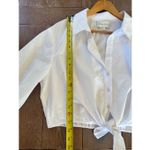 Cara Cara Rumson Top White Button Down Blouse with Tie Front Size Large Photo 5