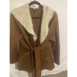 Simply Noelle  Cozy Up Brown With Cream Lapel Knit Jacket‎ Size Large Belted Photo 1