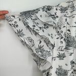 Sugar Lips Renzo Toile Ruffle Blouse Short Flutter Sleeves size 2X Keyhole V Neck Photo 8