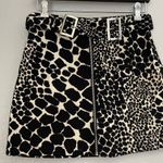 Topshop NWOT Giraffe Denim Mini Skirt With Belt 6 Photo 2