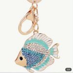 Tropical Fish Rhinestone Blue Key Ring Bag Charm NEW Photo 3