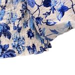 H&M Womens Blouse Size M Floral Milkmaid Coquette Romantic Smocked Puff Crop Photo 5