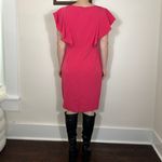 Alex Marie  Vibrant Pink Midi Dress with Ruffle Sleeves Size 14 Photo 1