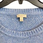 Talbots Large Blue 100% Cotton Cable Knit Sweater Pullover Crew Neckline Photo 3