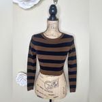 ZARA NTM: Black & Brown Striped Cropped Sweater Looks New Size Medium Photo 2
