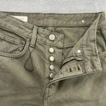ZARA  Jeans Womens 6/29 Olive Green High Rise tapered Leg Denim Casual Button Fly Photo 4