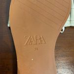 ZARA Sage Green Faux Patent Leather Flat Sandals Sz 8.5 Photo 7