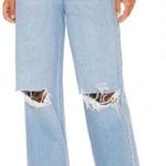 Snacks by MOTHER light wash Lost Of Nibbles Fun Dip Puddle wide leg jeans Blue Size 26 Photo 0