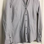 H&M  White & Gray Thin Striped Dress Shirt 12 Photo 2