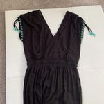 Soft Surroundings jumpsuit Black Turquoise embroidered accents Womens Size XSP Photo 9