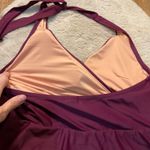 J.Crew J. Cew Re-Imagined Swim‎ Dress Size 8 Halter Onepiece Burgundy Wine Wrap Women's Photo 6