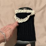 NWT boot cuffs leg warmers black with ecru lace trim Photo 4