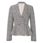 Rebecca Taylor Plaid Wool Blend Peplum Blazer Size 2 New with Tags Photo 4