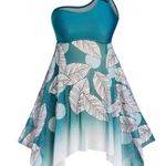 Blooming Jelly Tankini Bathing Suits for Women One Shoulder O Ring Swim Dress...new Without Tag Photo 4