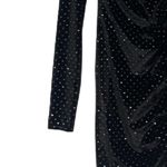 ZARA  Trafaluc Glitter Dot Black Velvet Bodycon Ruffle Dress Small Photo 13
